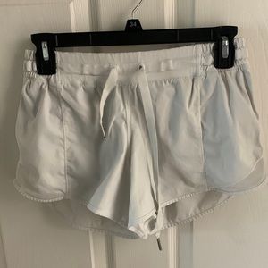 white lululemon shorts, size 6